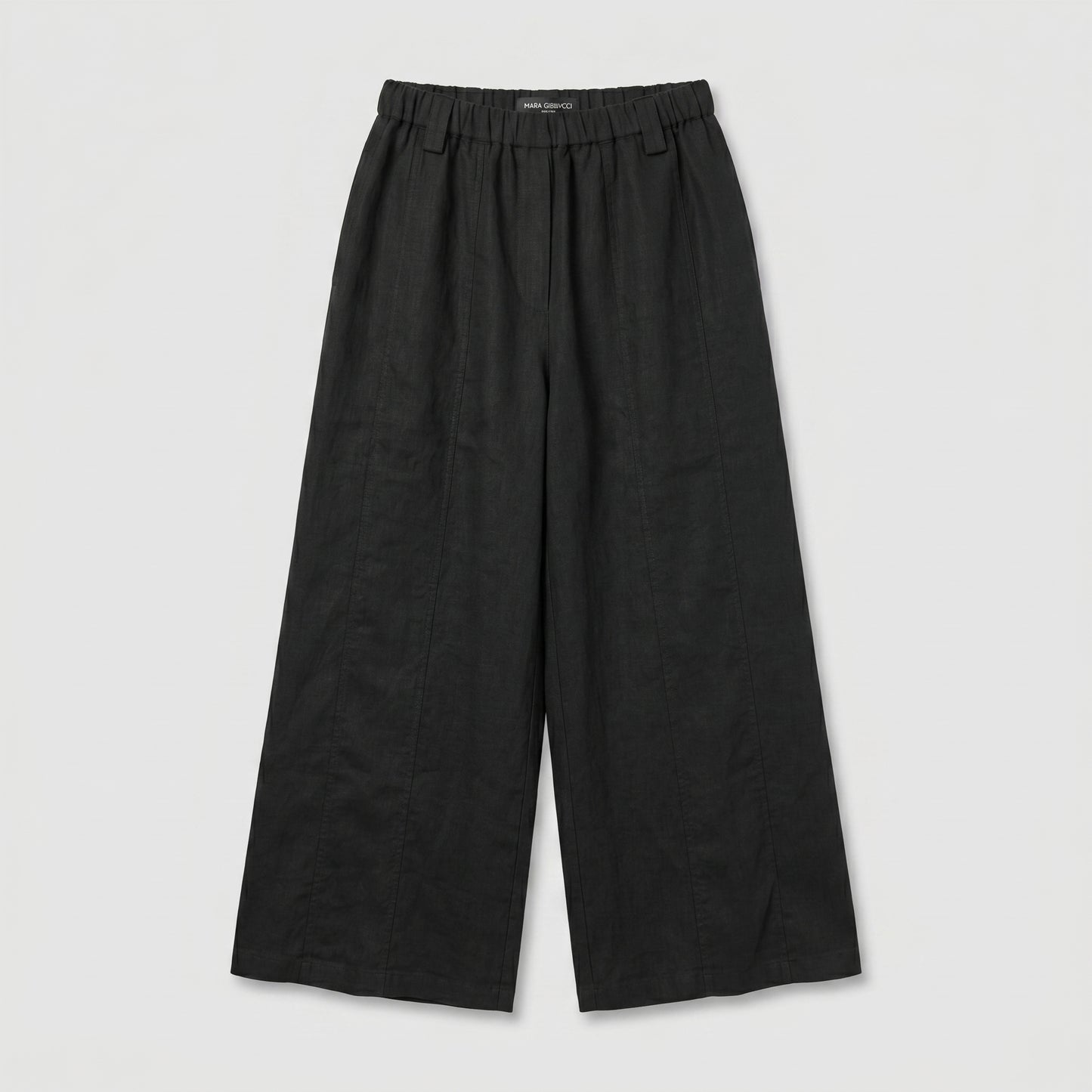 Black Wide Leg Linen Trousers