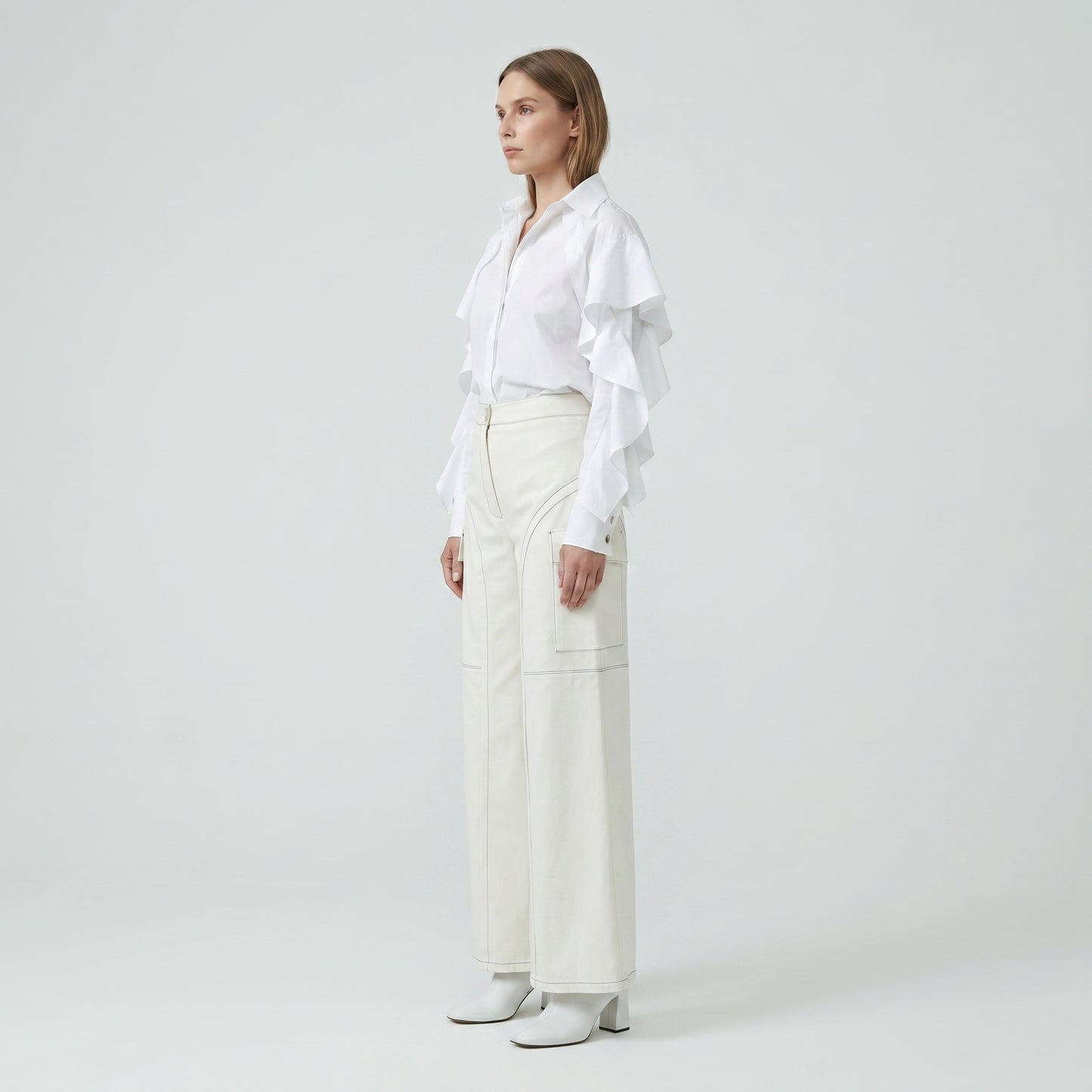 Contrast Stitch Cargo Pants