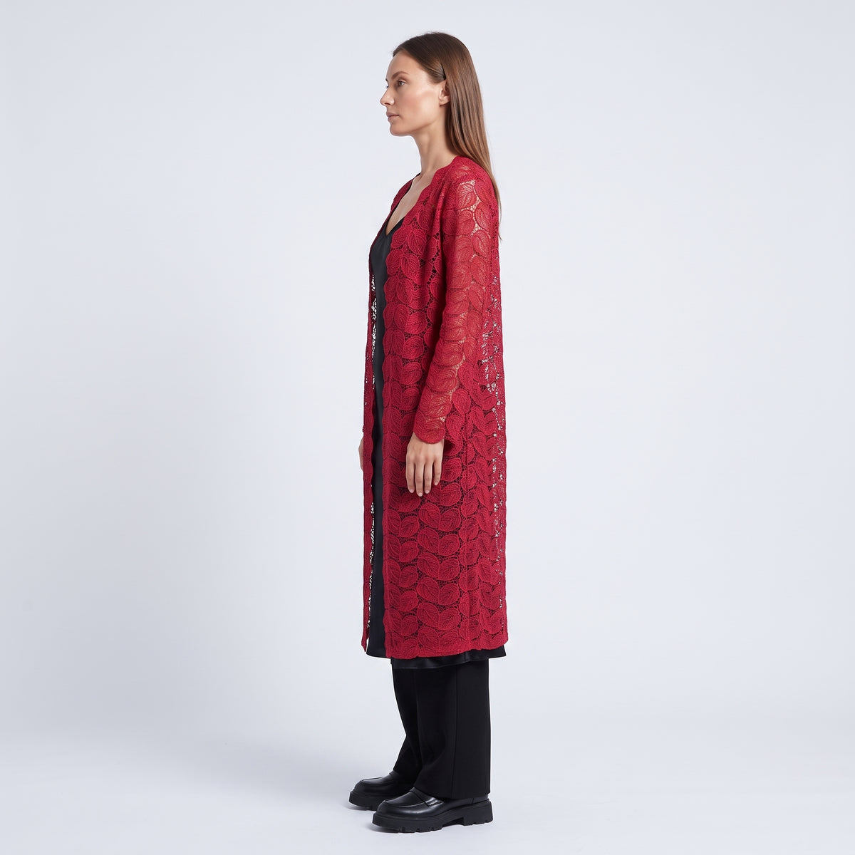 Red Leaf Lace Cardigan