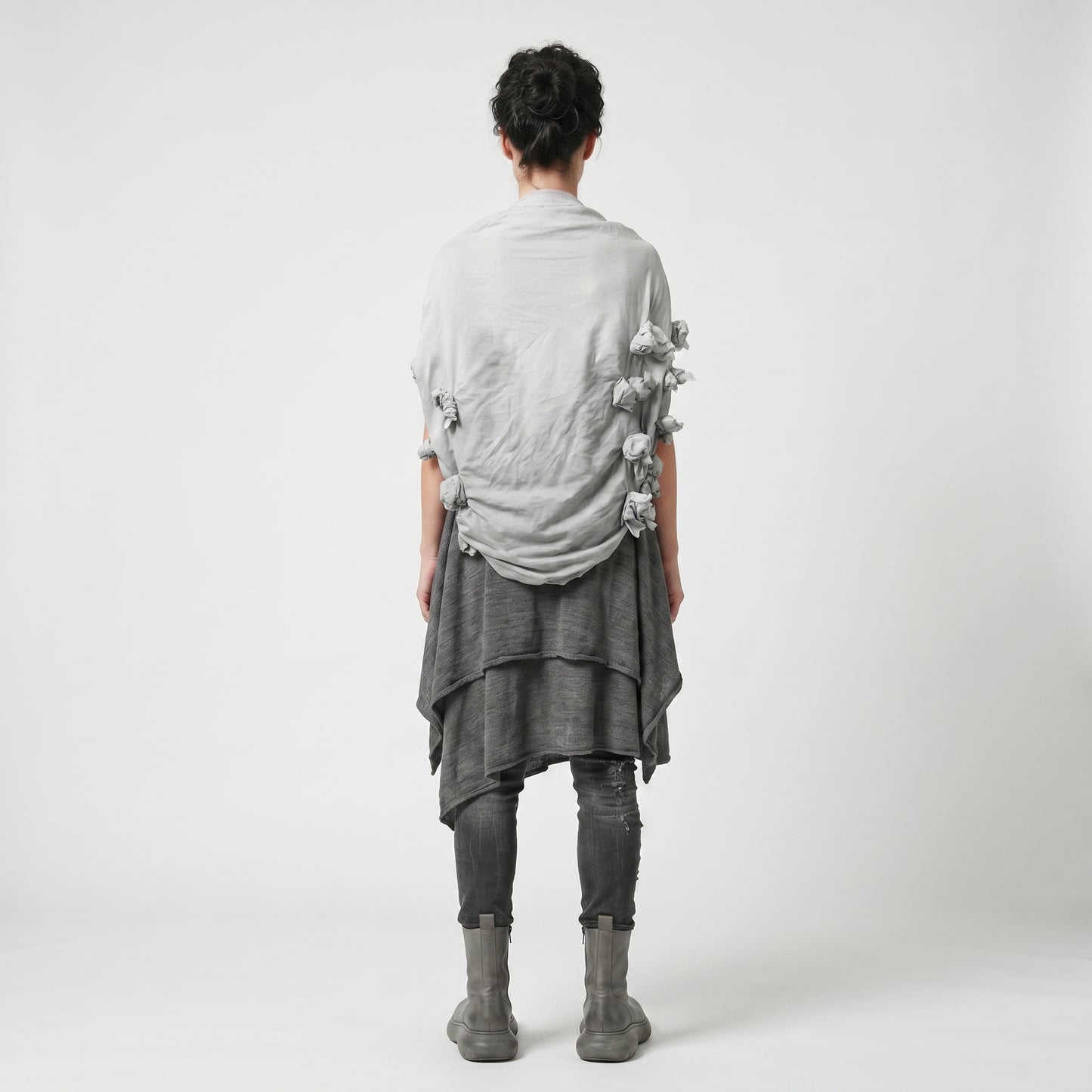 Textured Ruffle Tie Shrug