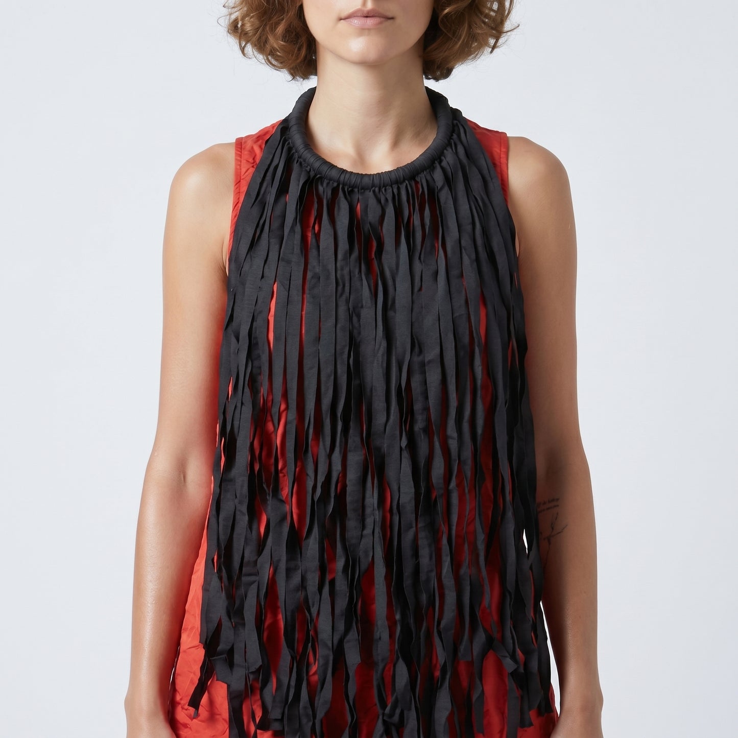 Avant-Garde Red Fringe Dress