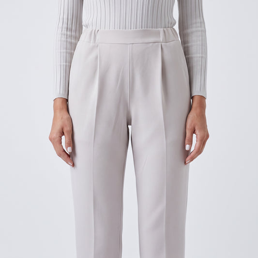 Tailored High-Waisted Elastic Trousers