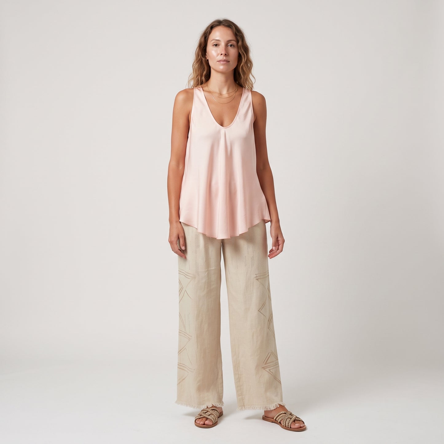 Silk V-Neck Sleeveless Tank
