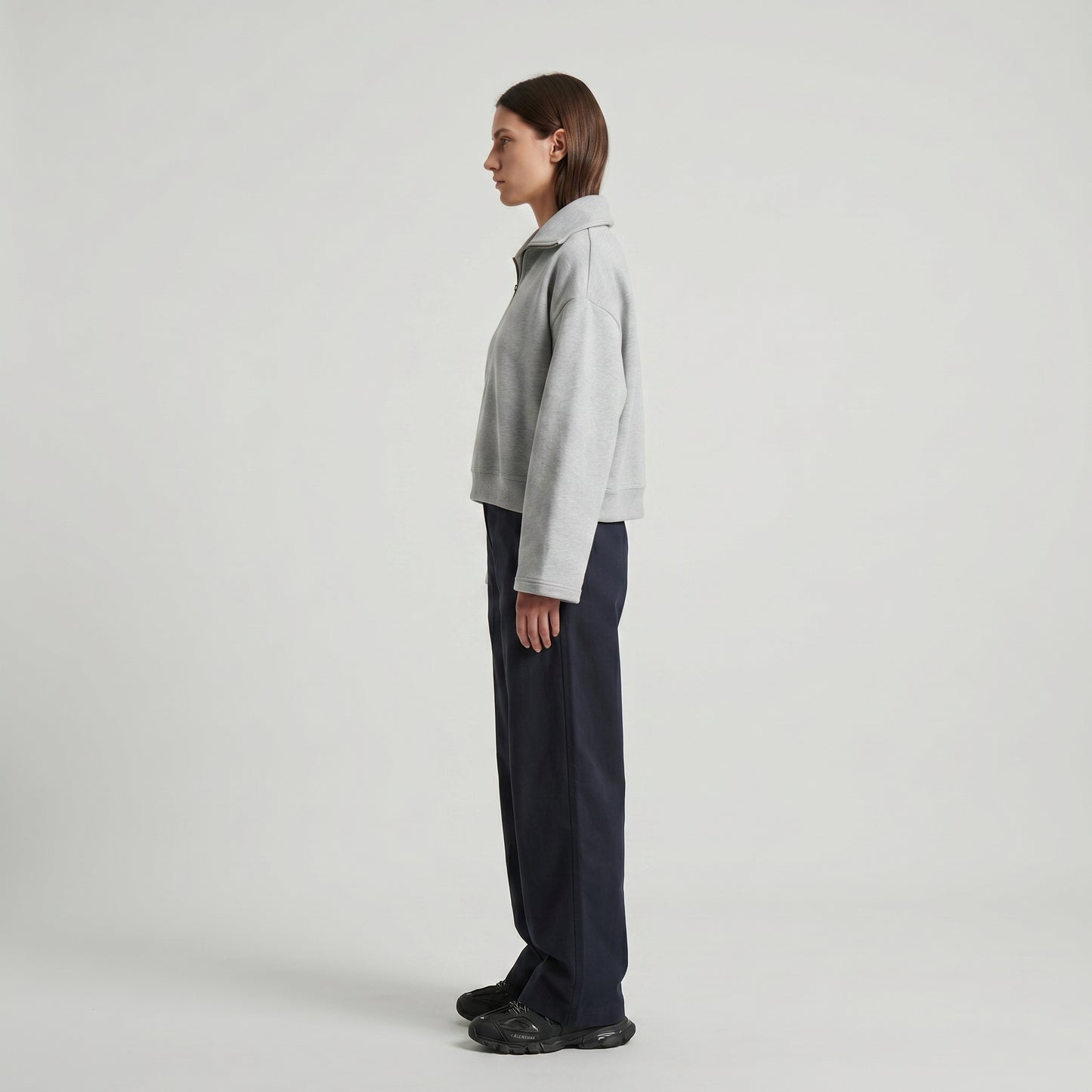 Quarter Zip Cotton Sweatshirt