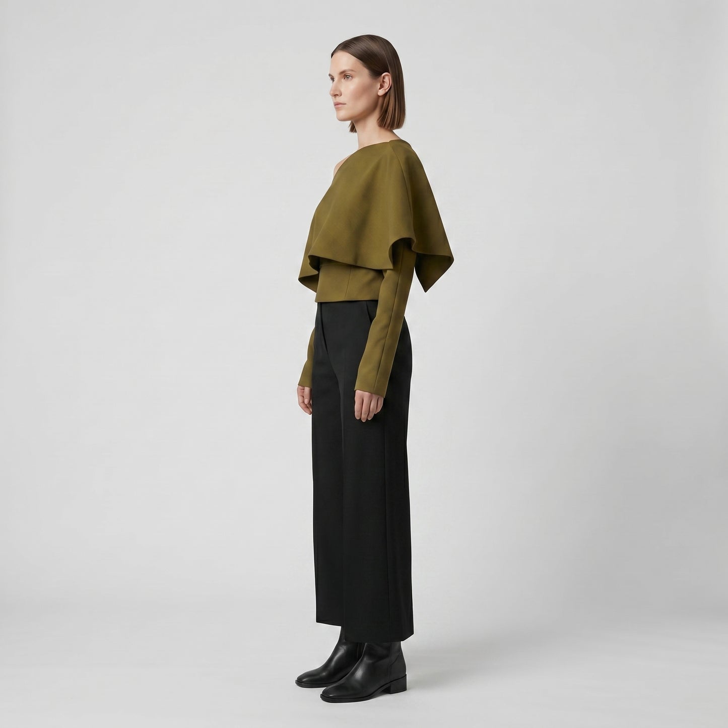 Off-Shoulder Asymmetric Cape Top