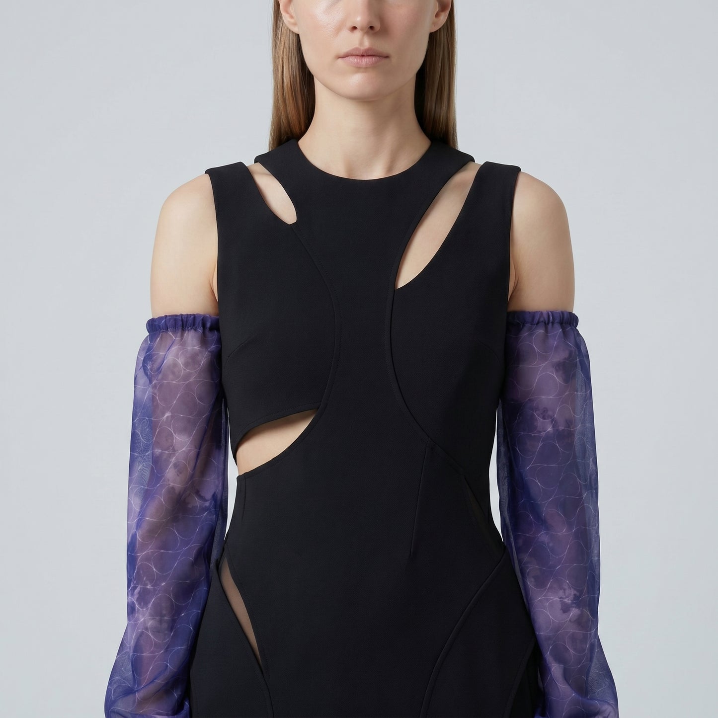 Sheer Patterned Blue Arm Sleeves