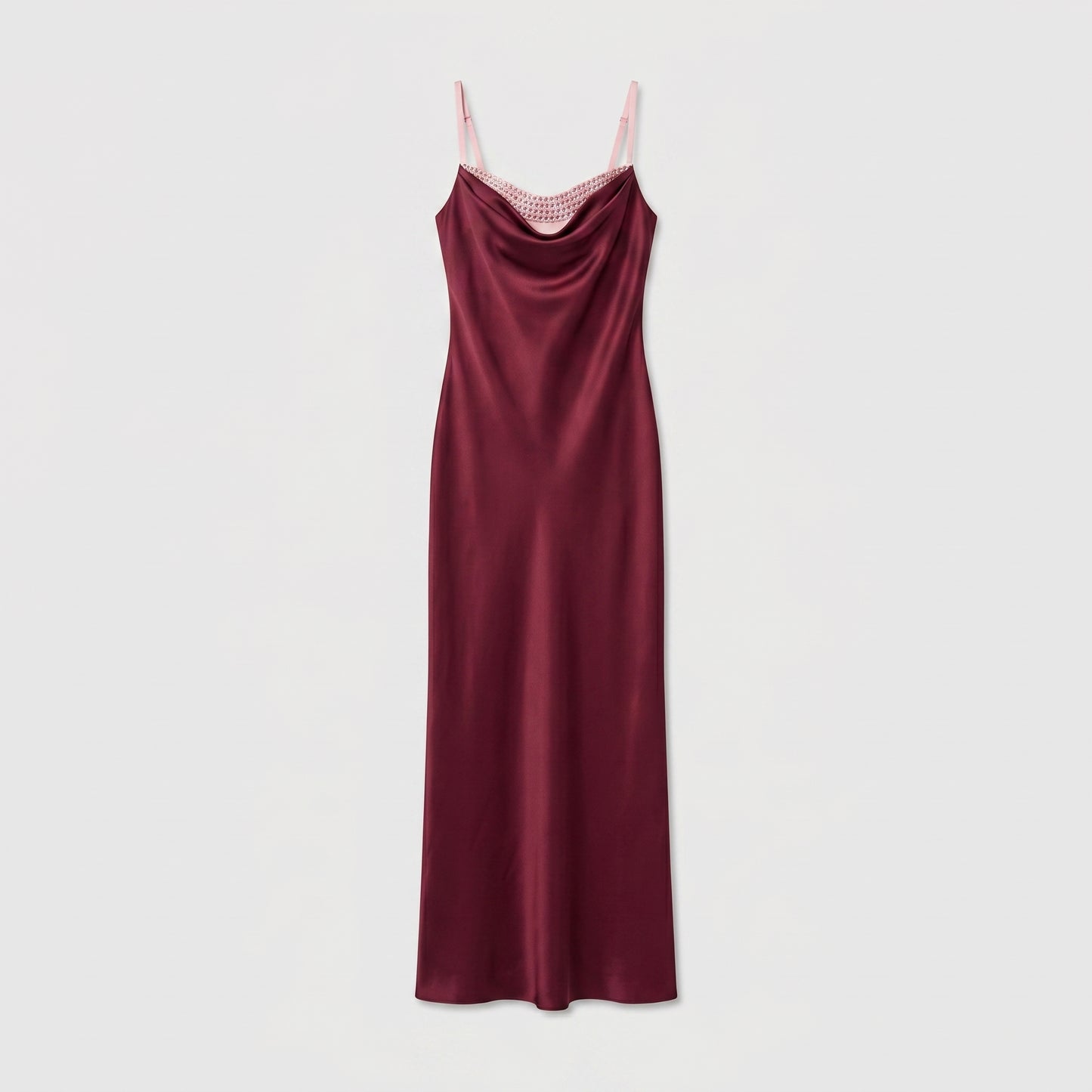 Satin Cowl Neck Midi Dress