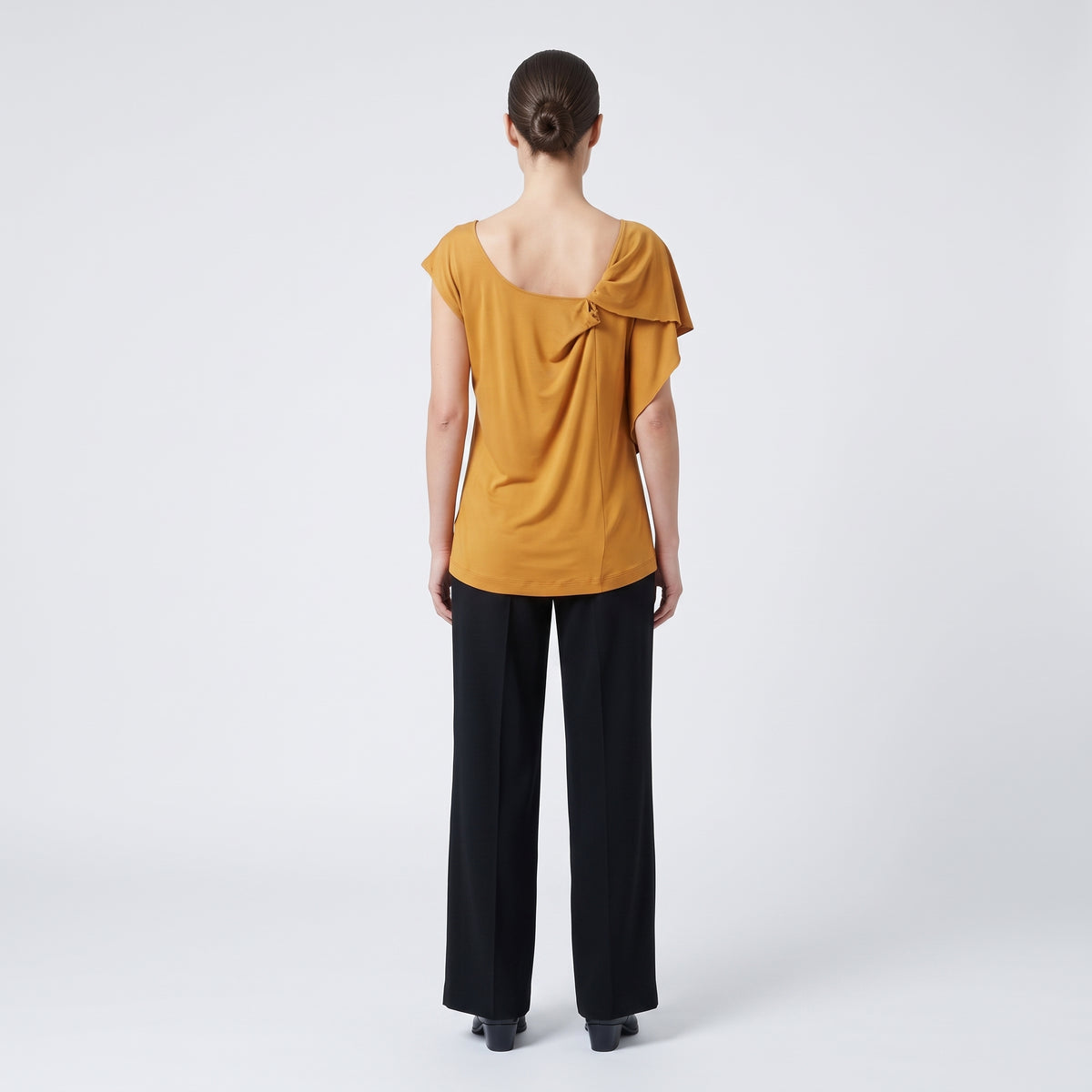 Draped Shoulder Jersey Top
