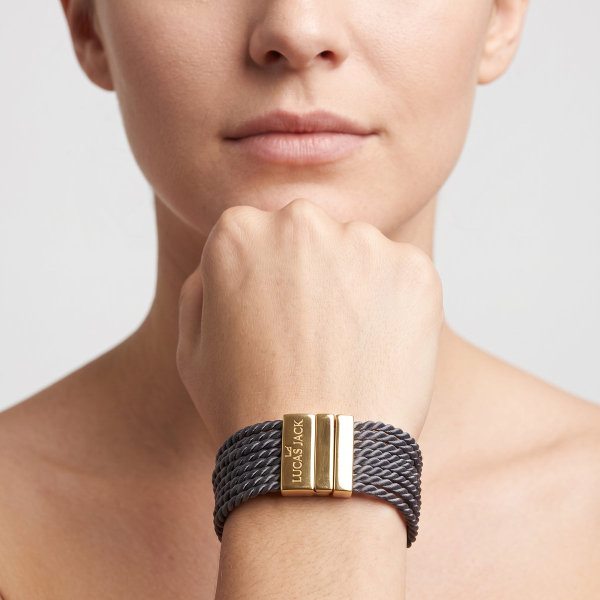 Multistrand Cord Gold Accent Bracelet