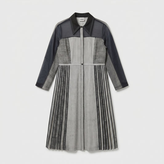 Structured Paneled Midi Shirtdress