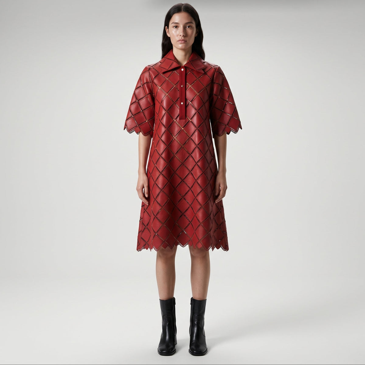 Quilted Leather Statement Dress