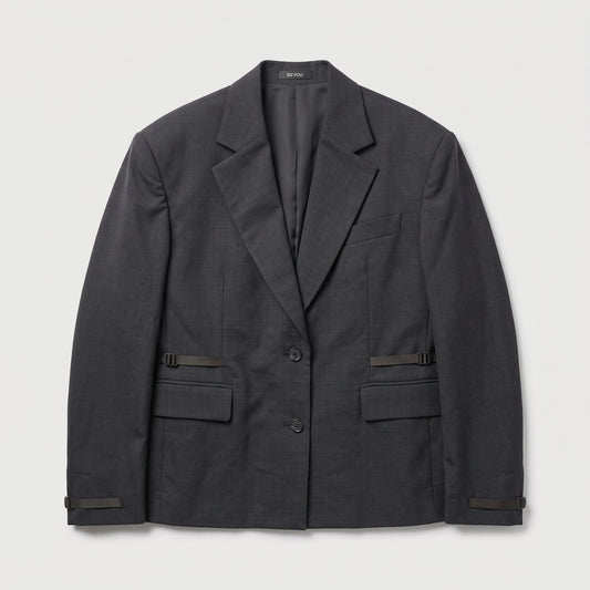 Tailored Charcoal Utility Blazer