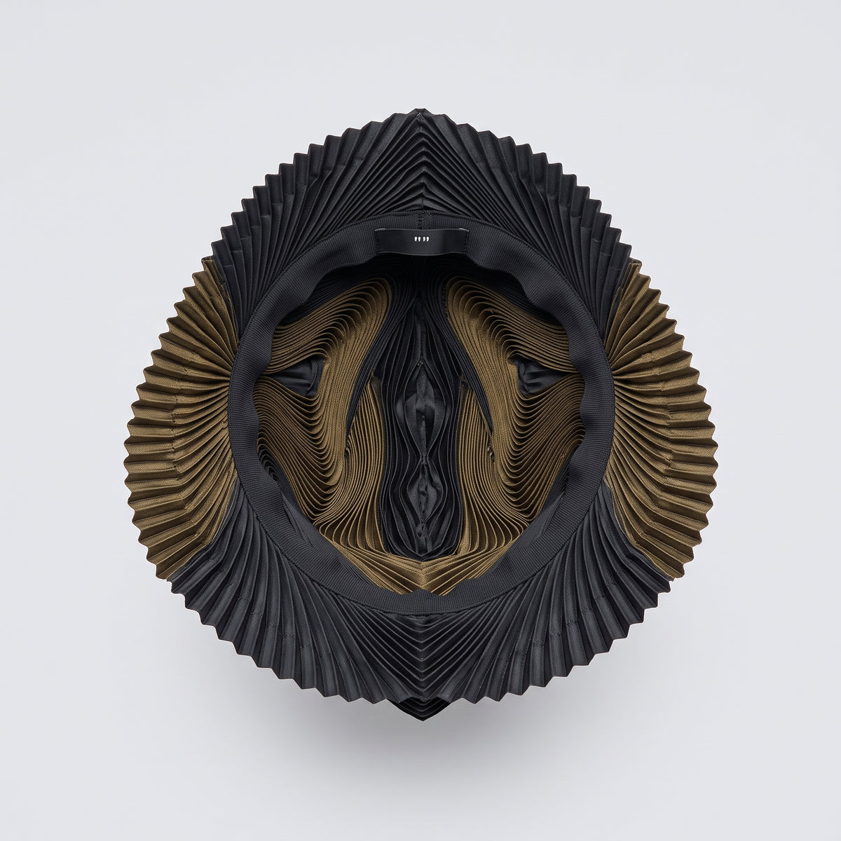 Two-Tone Pleated Sculptural Cape