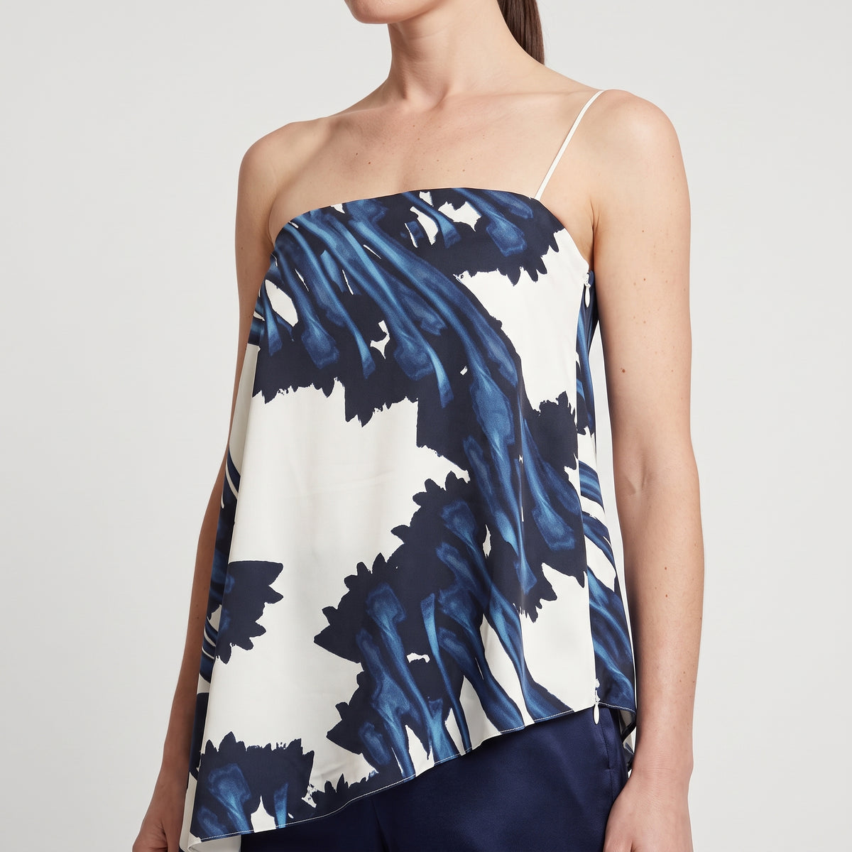 Abstract Print One Shoulder Top