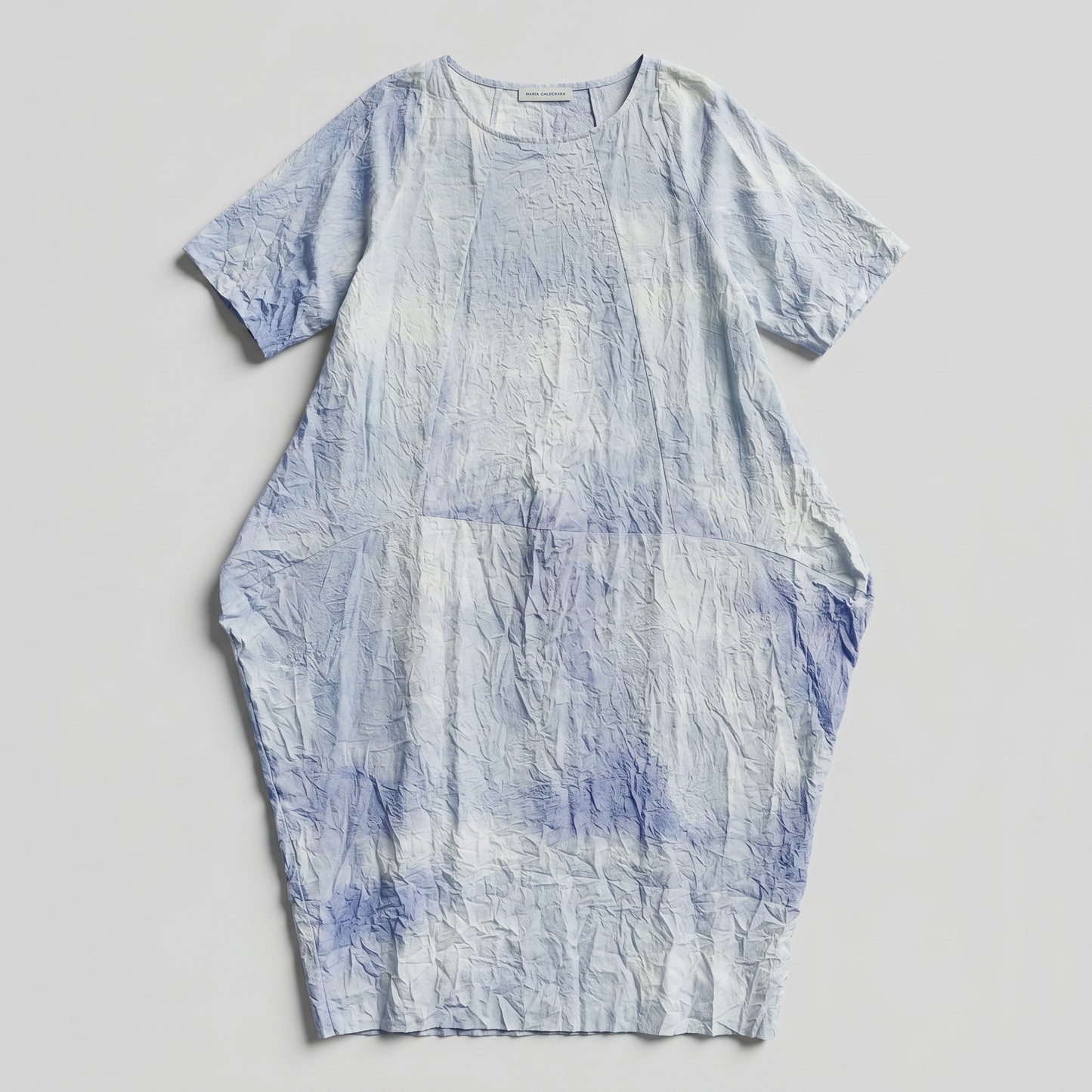 Crinkled Cloud Print Cocoon Dress