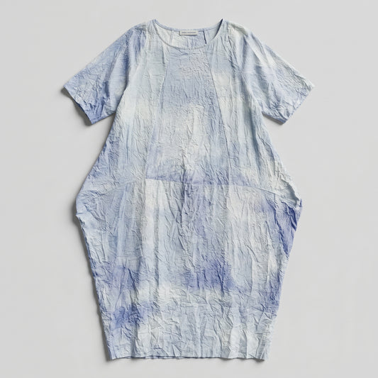 Crinkled Cloud Print Cocoon Dress