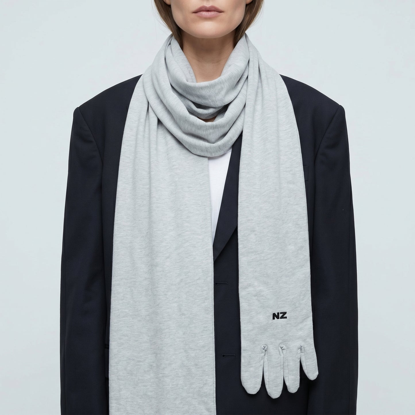 Glove Detail Jersey Scarf