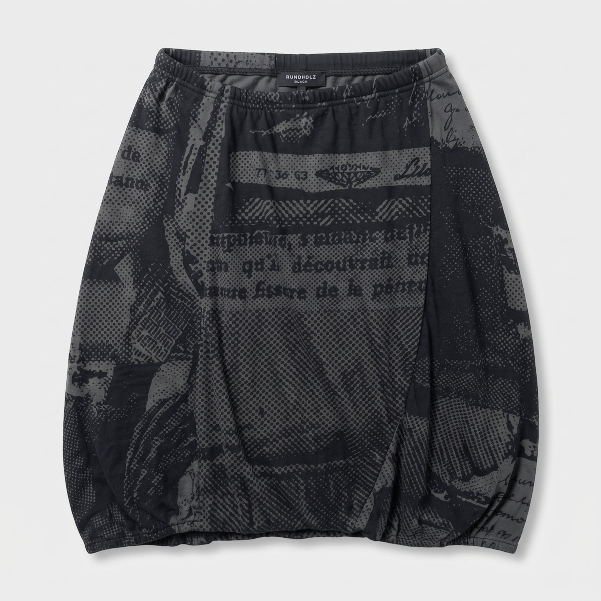 Abstract Print Bubble Hem Skirt