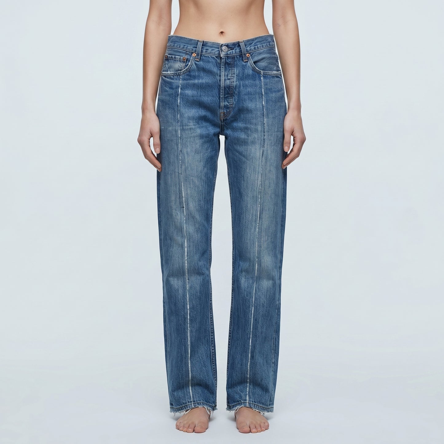 Stitched Detail Denim Jeans