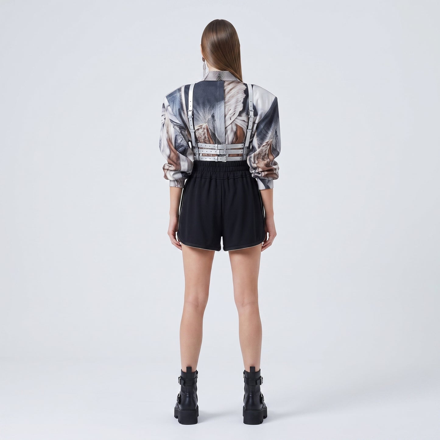 Elegant Embellished High-Waisted Shorts