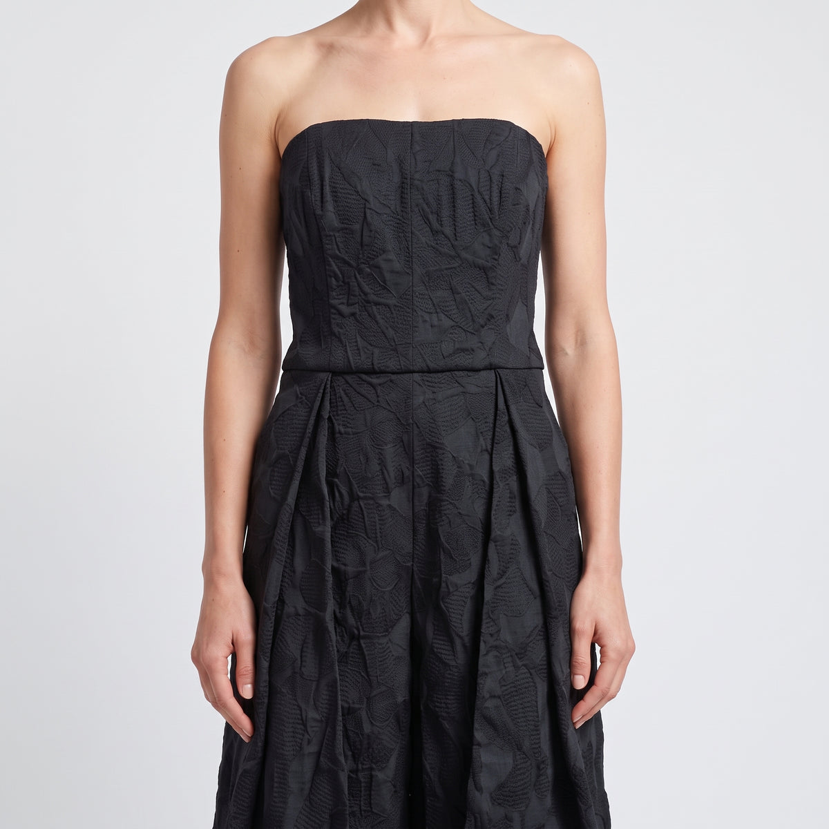 Structured Strapless Black Jumpsuit