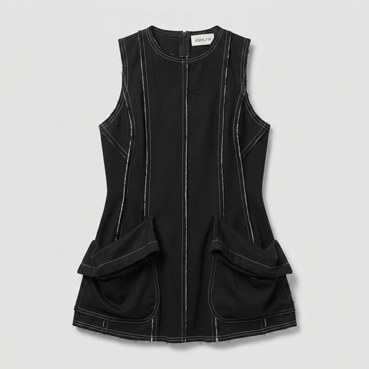 Structured Contrast Stitch Utility Vest