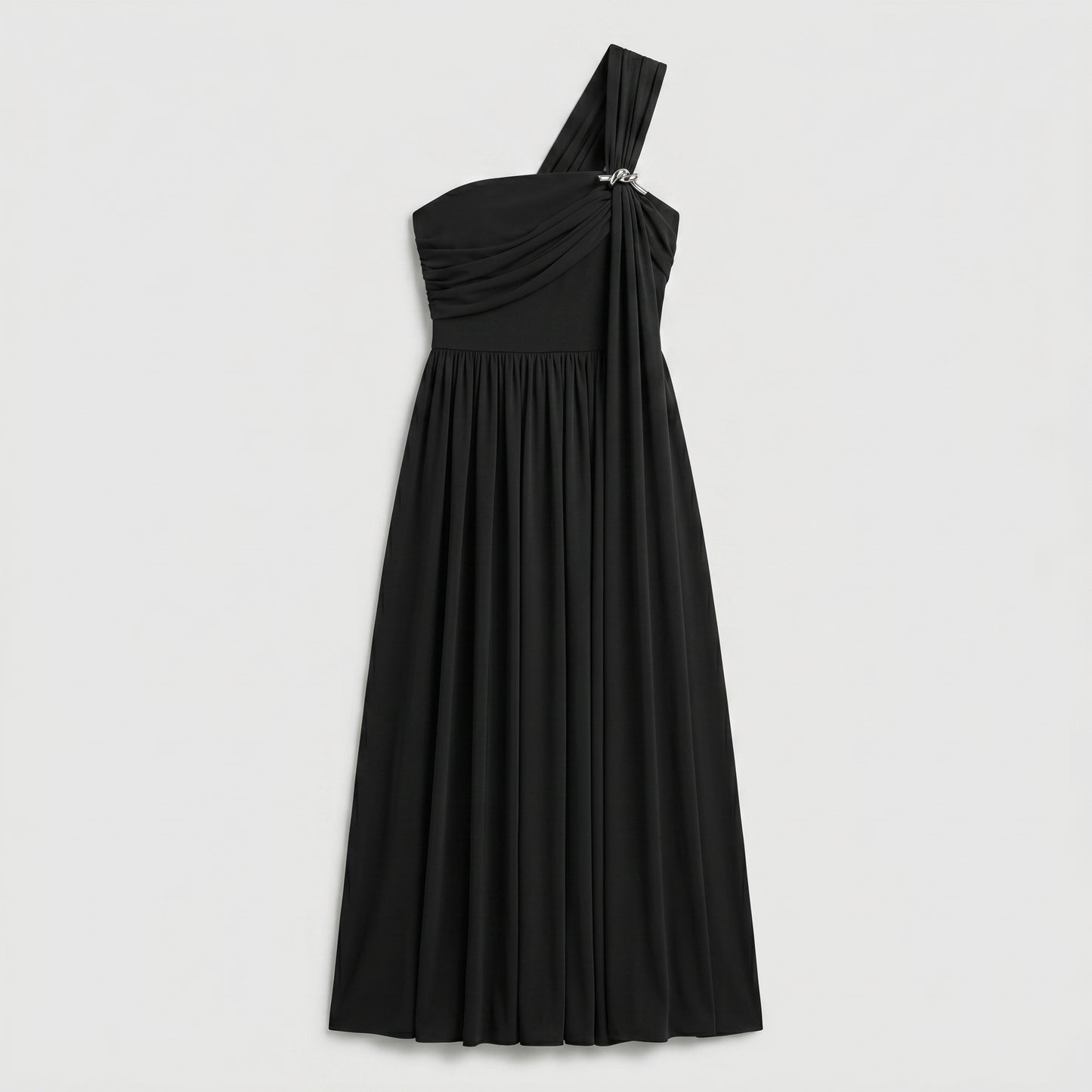 One-Shoulder Draped Evening Dress