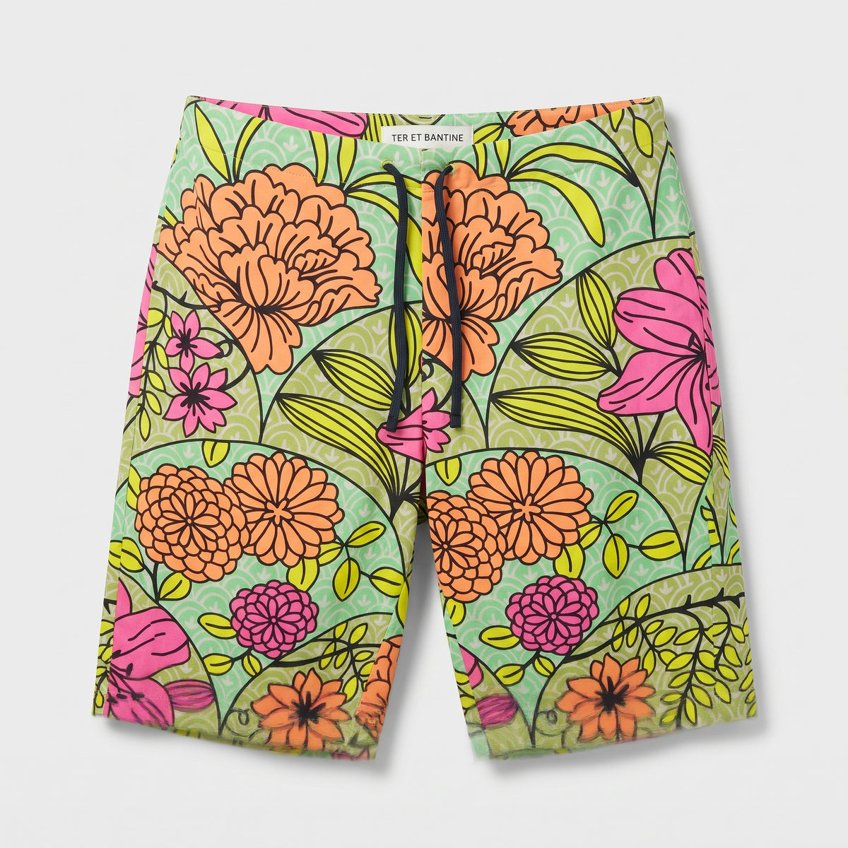 Floral Print Drawstring Shorts