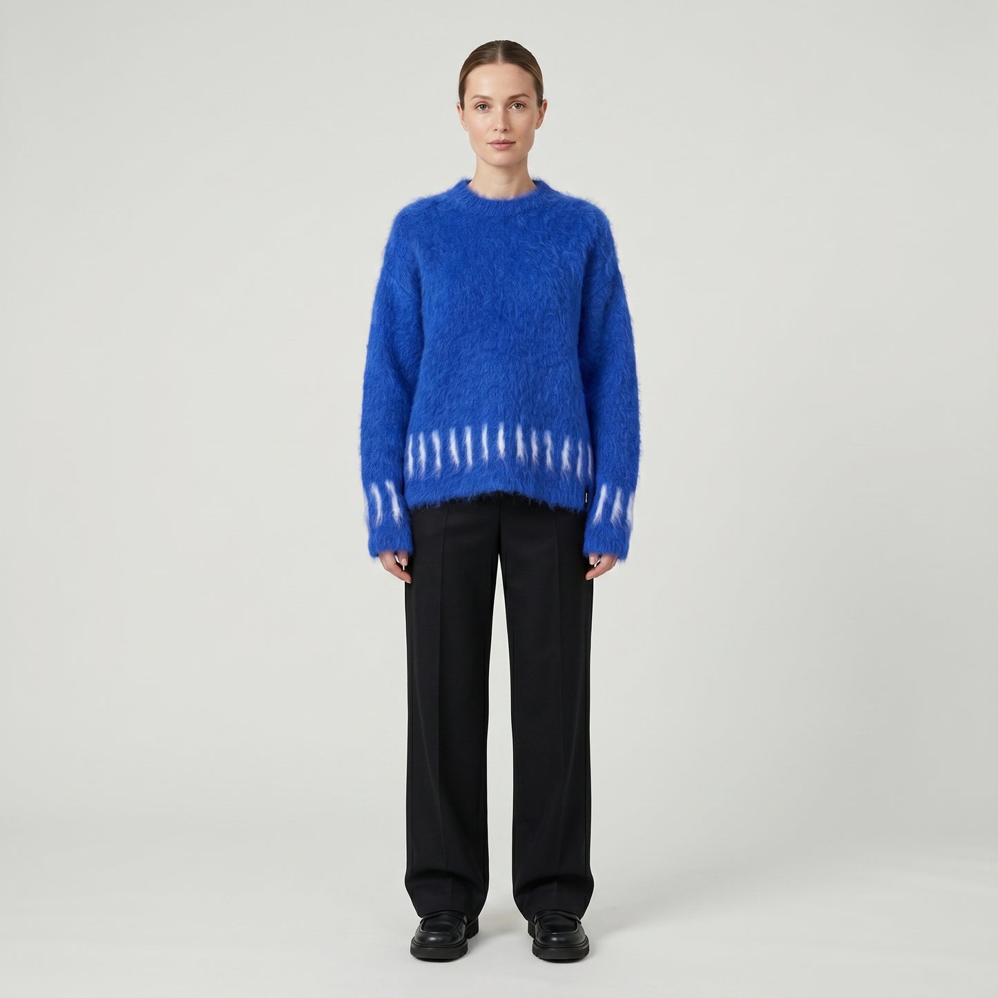 Fuzzy Mohair Crewneck Sweater