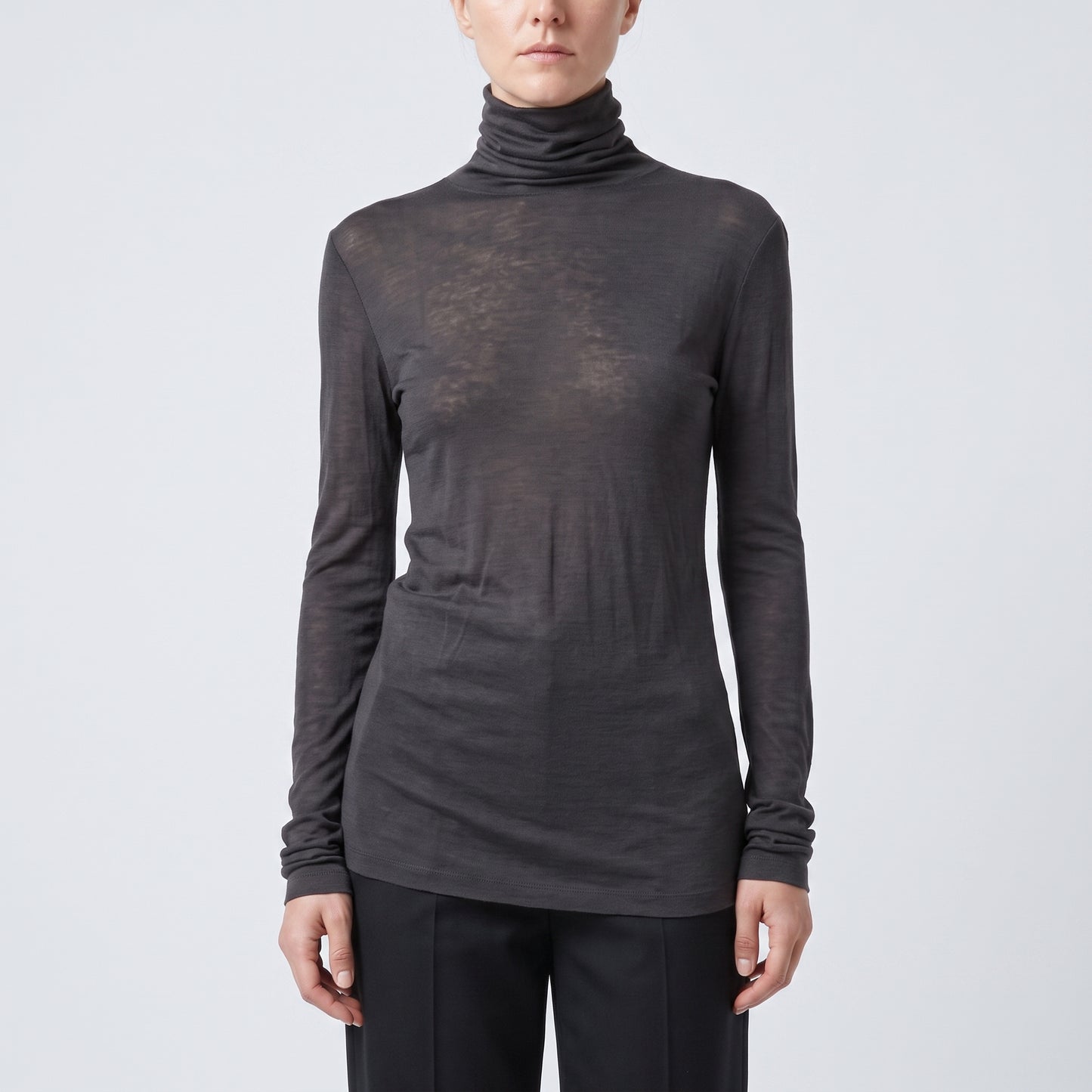 Essential Charcoal Turtleneck Top