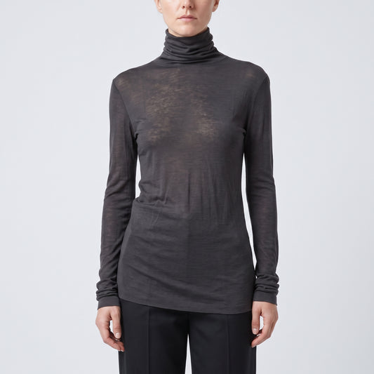 Essential Charcoal Turtleneck Top