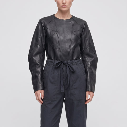 Black Cotton Drawstring Trousers