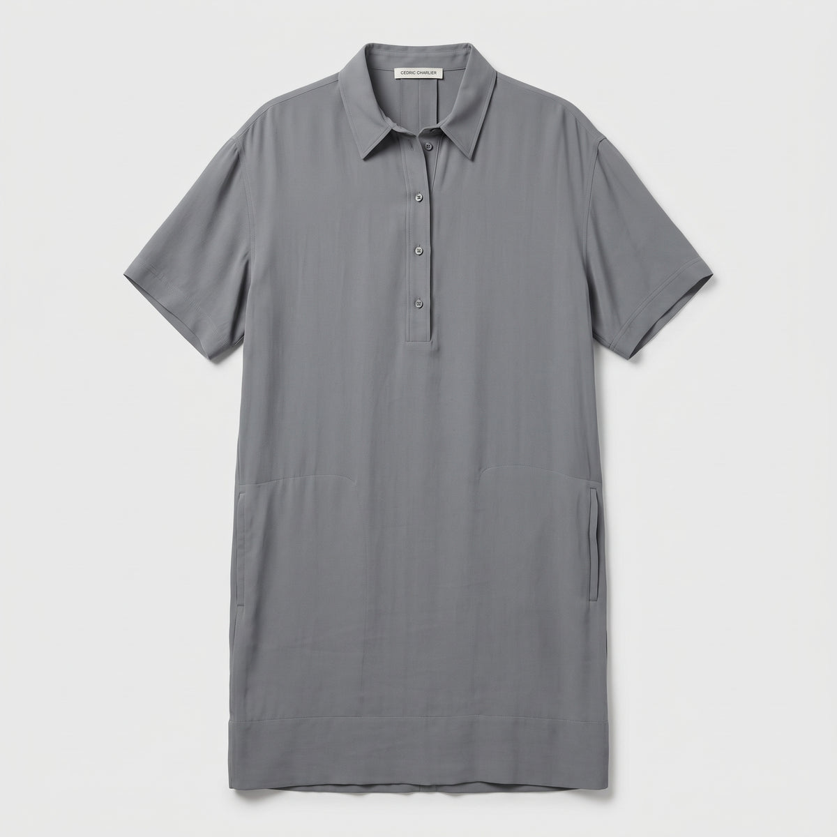 Minimalist Grey Polo Dress