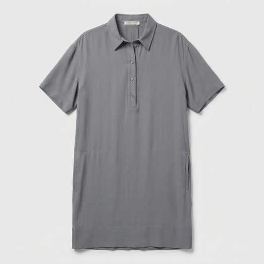 Minimalist Grey Polo Dress