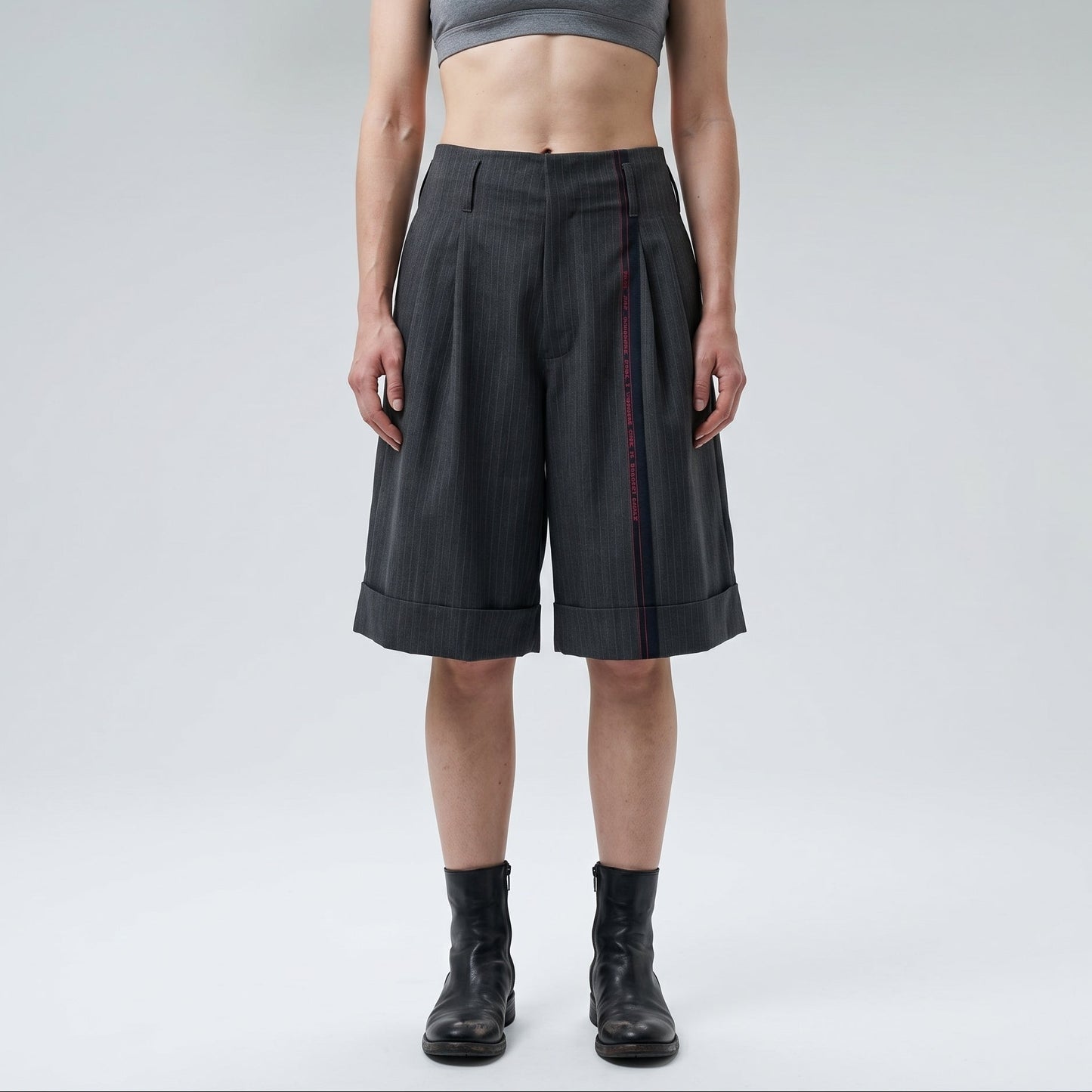 Tailored Pinstripe Wool Shorts