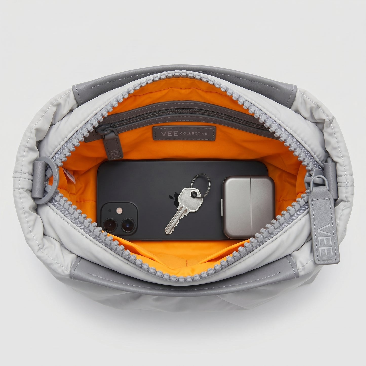 Minimalist Grey Padded Clutch