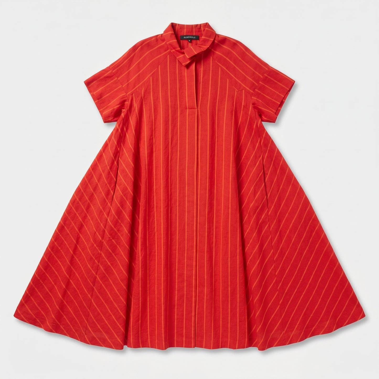 Red Striped Oversized Midi Dress