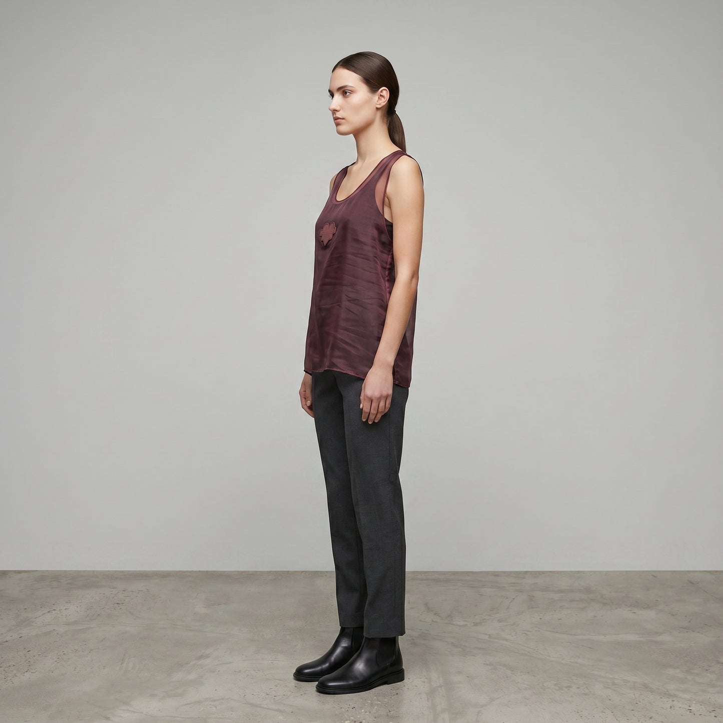 Sheer Mesh Heart Patch Tank
