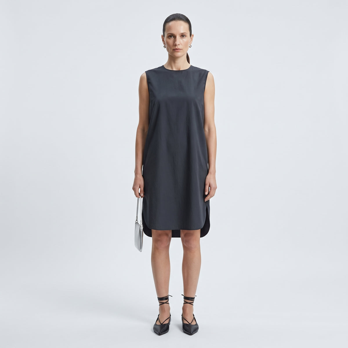 Sleeveless Cotton Side-Slit Top