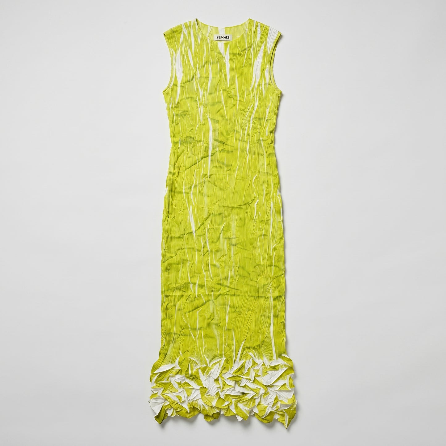 Pleated Textural Midi Dress