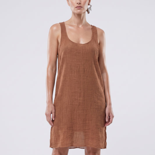Textured Cotton Racerback Tank Top