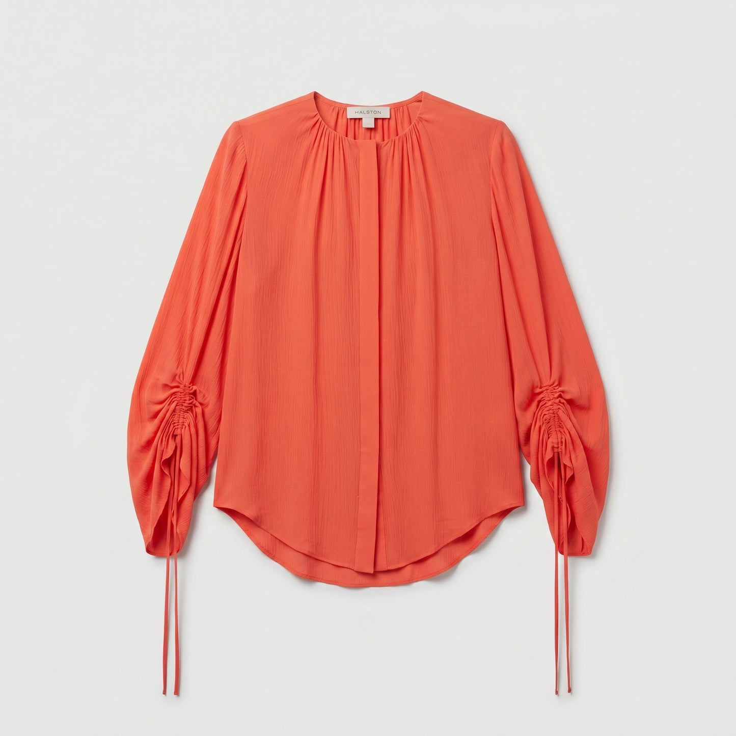 Ruched Sleeve Pleated Blouse