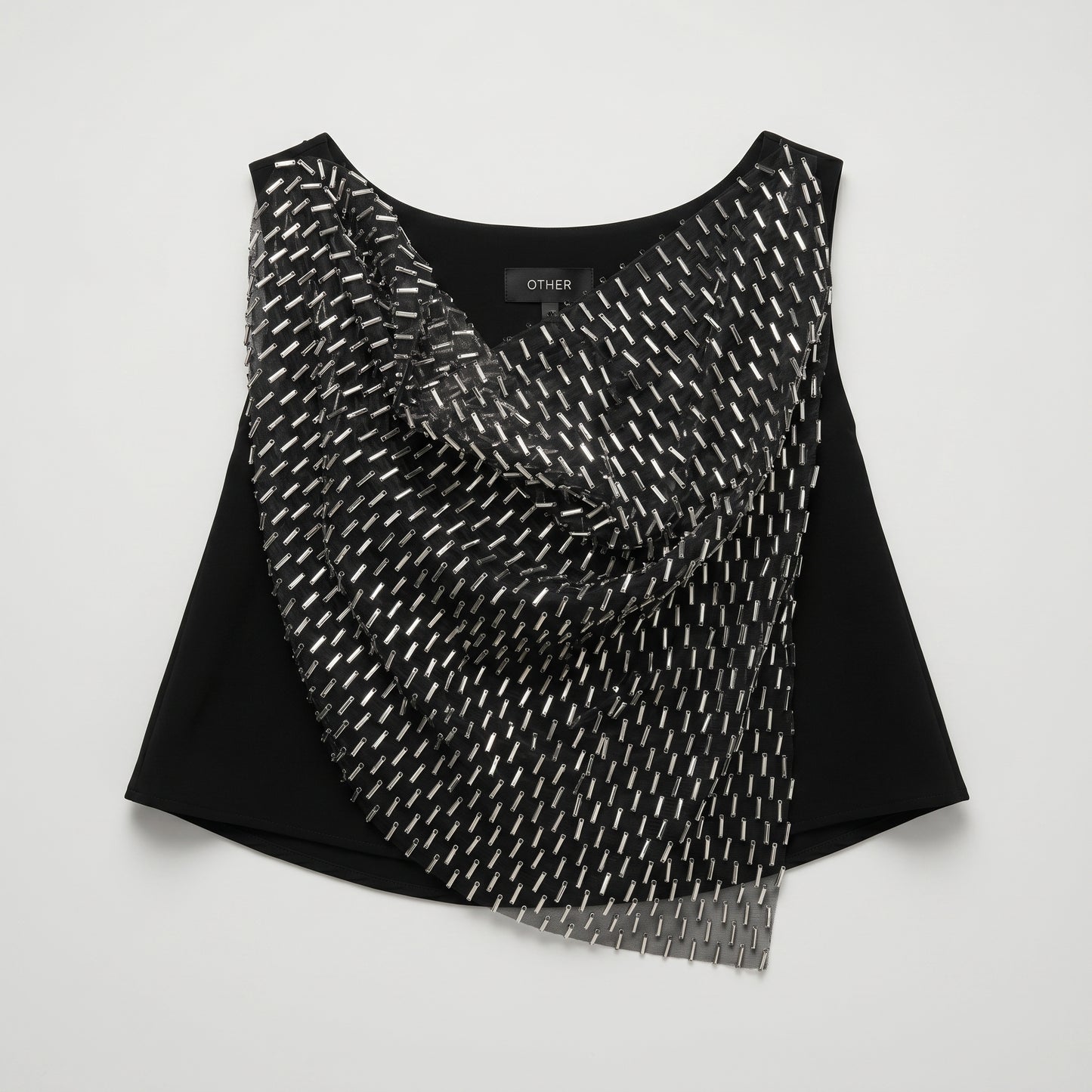Beaded Drape Sleeveless Top