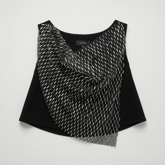 Beaded Drape Sleeveless Top