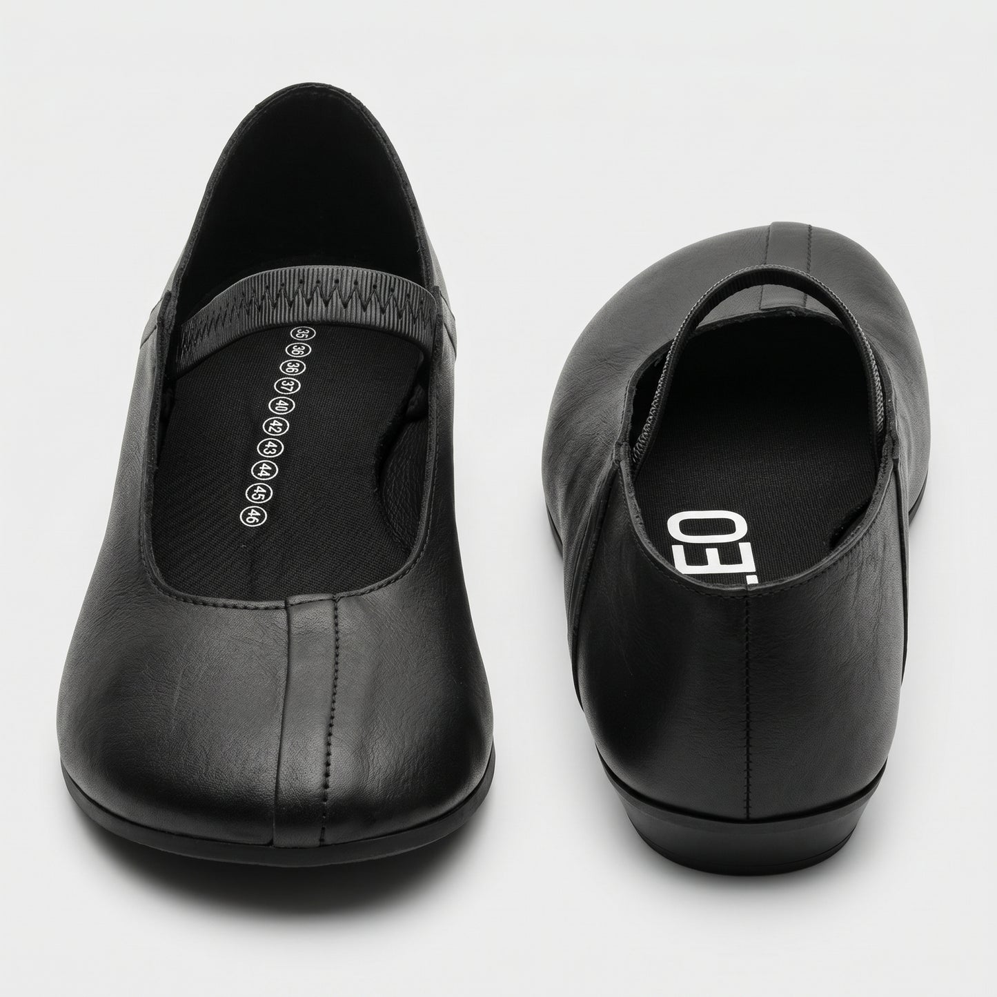 Minimalist Black Leather Ballet Flats