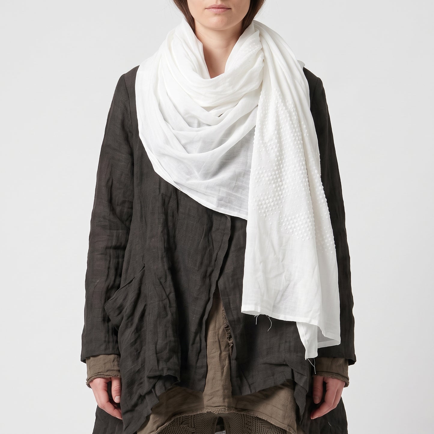 Textured Linen Square Scarf