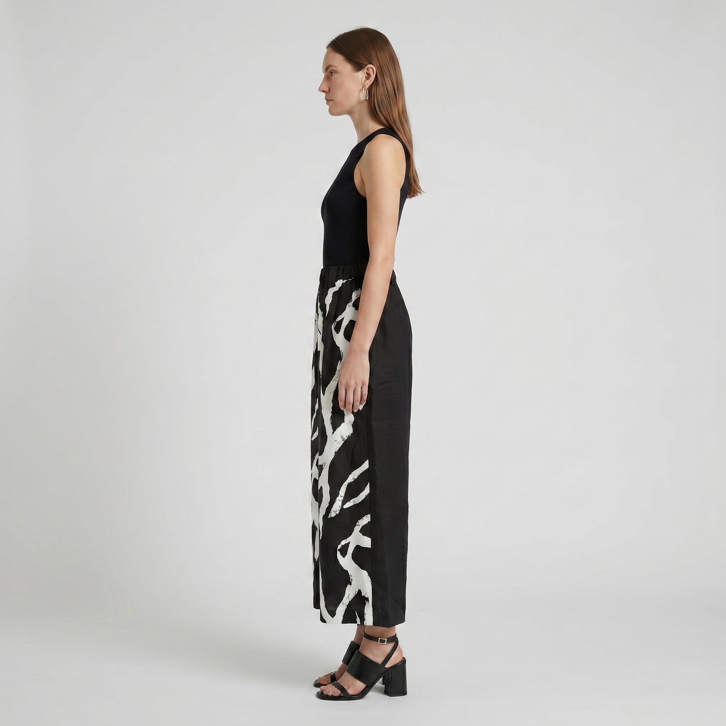 Abstract Print Wide Leg Trousers