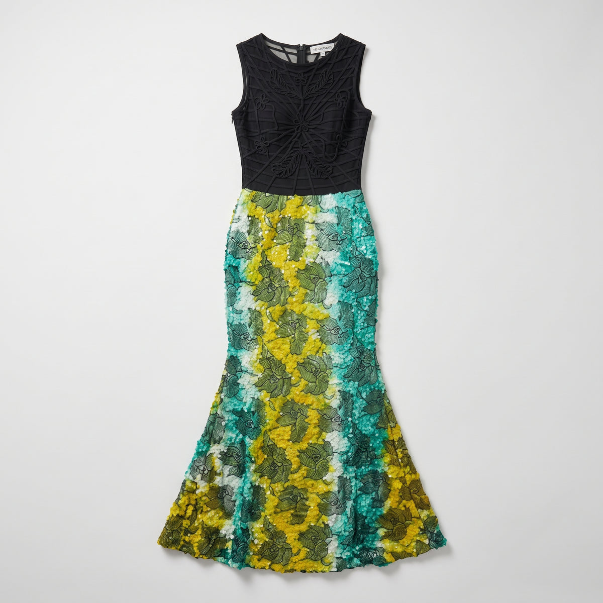 Embroidered Floral Mermaid Gown