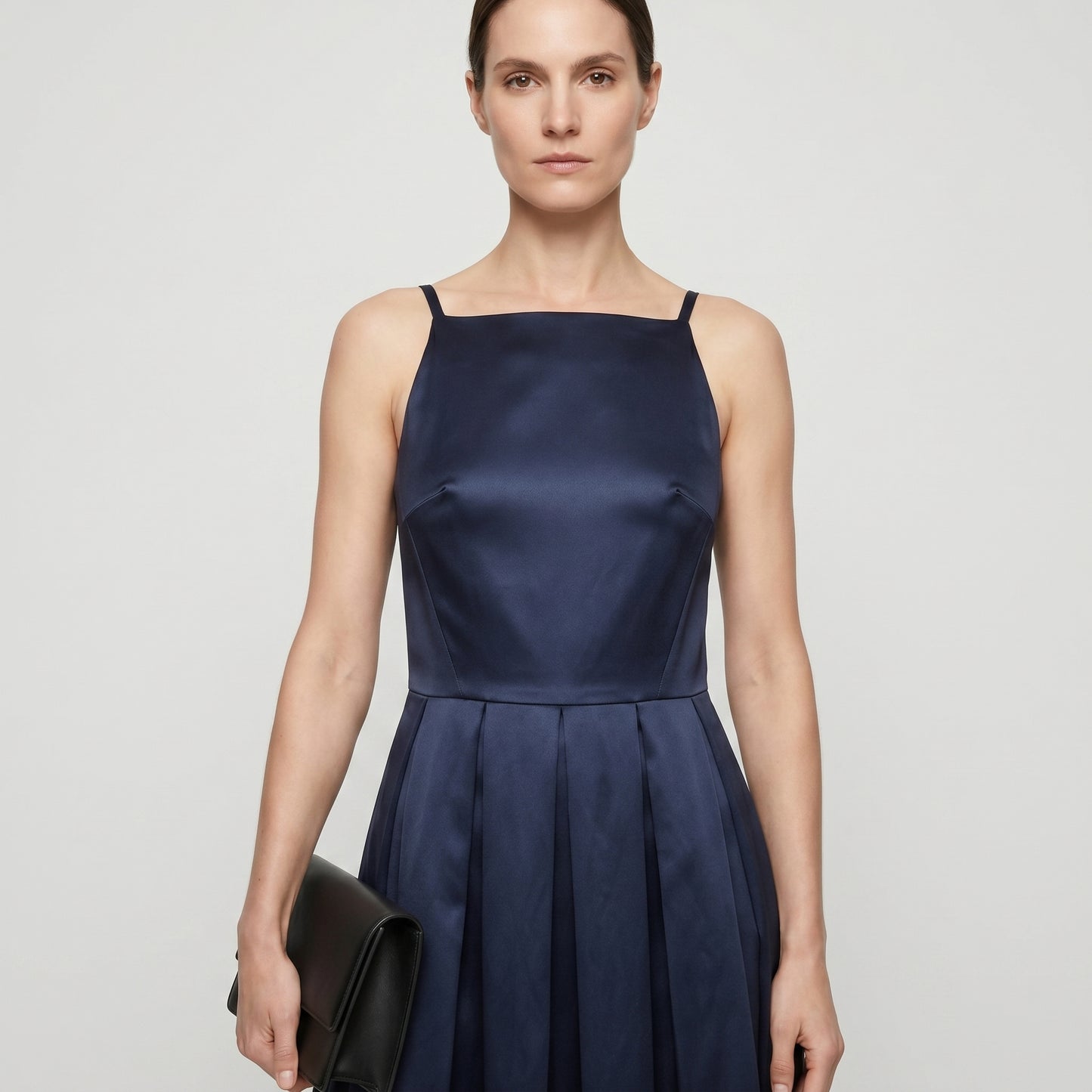 Elegant Pleated Halter Dress
