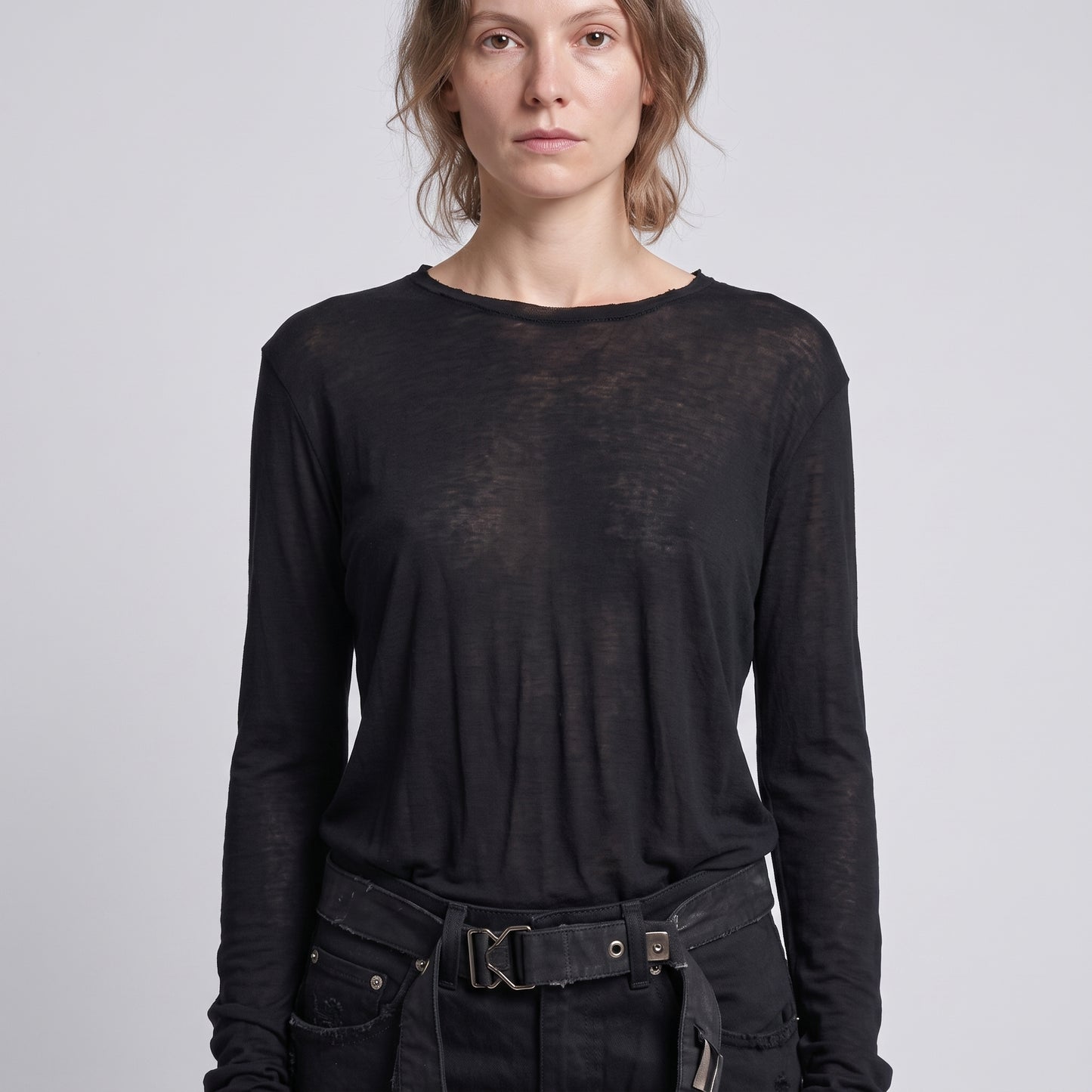 Sheer Mock Neck Layered Top